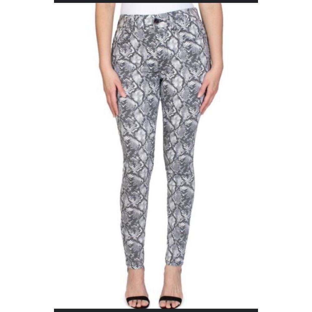Seven7 High Rise Skinny Jeans Neutral Snake Print Size 10